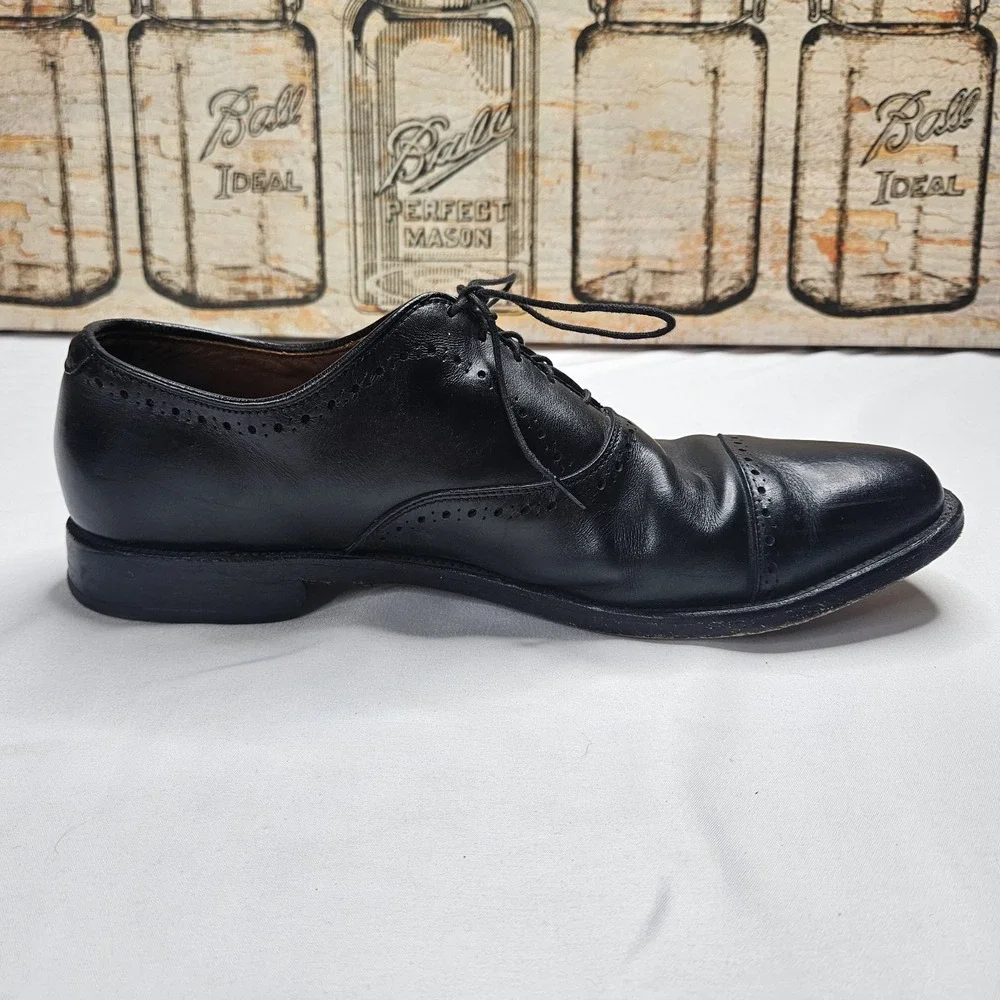 Allen Edmonds Fifth Avenue Black Leather Cap Toe Oxfords Mens 10D Made USA Shoes